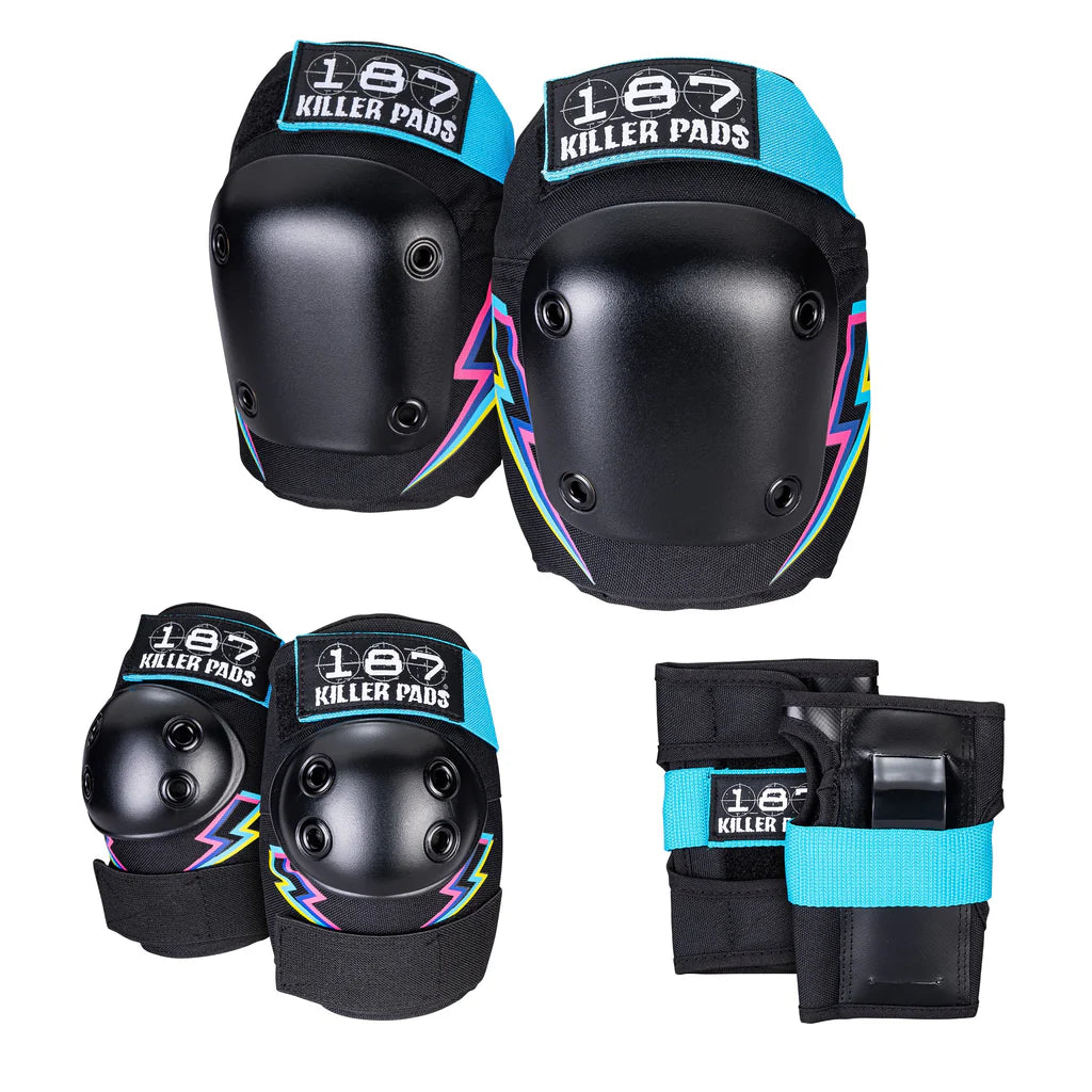 187 Killer Pads - Adult 6 Piece Combo Pack (Electric Bolt)