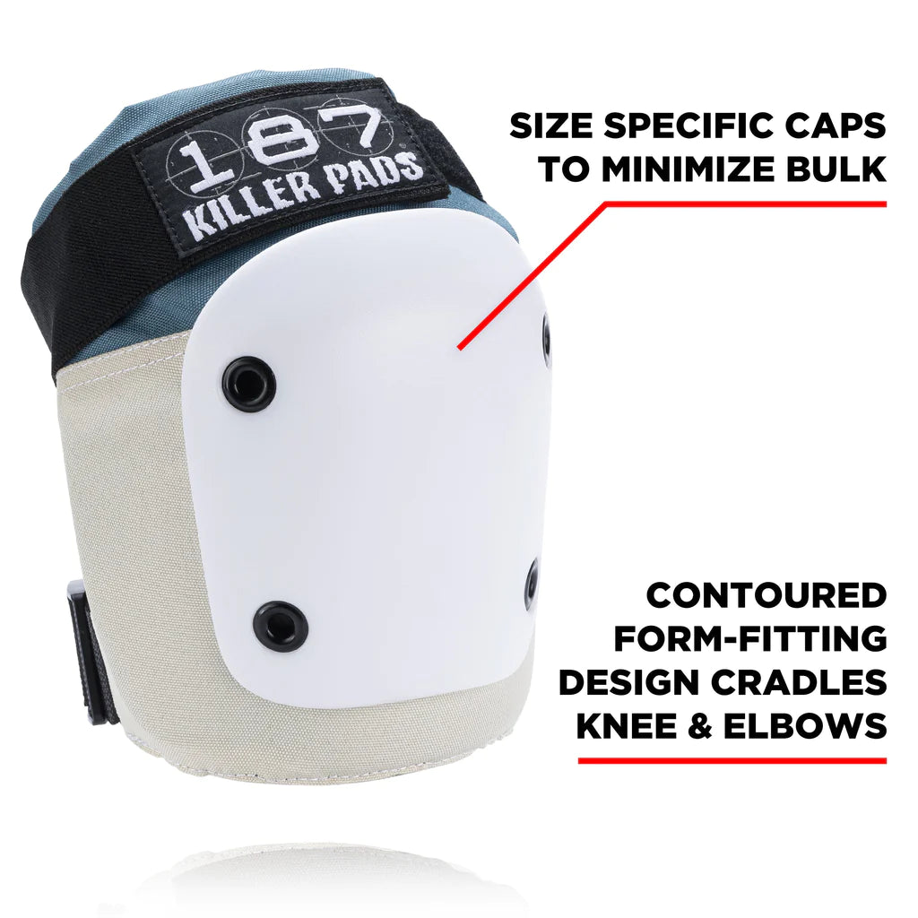 187 Killer Pads Knee Elbow Pad Combo Pack Stone Khaki Minimize Bulk