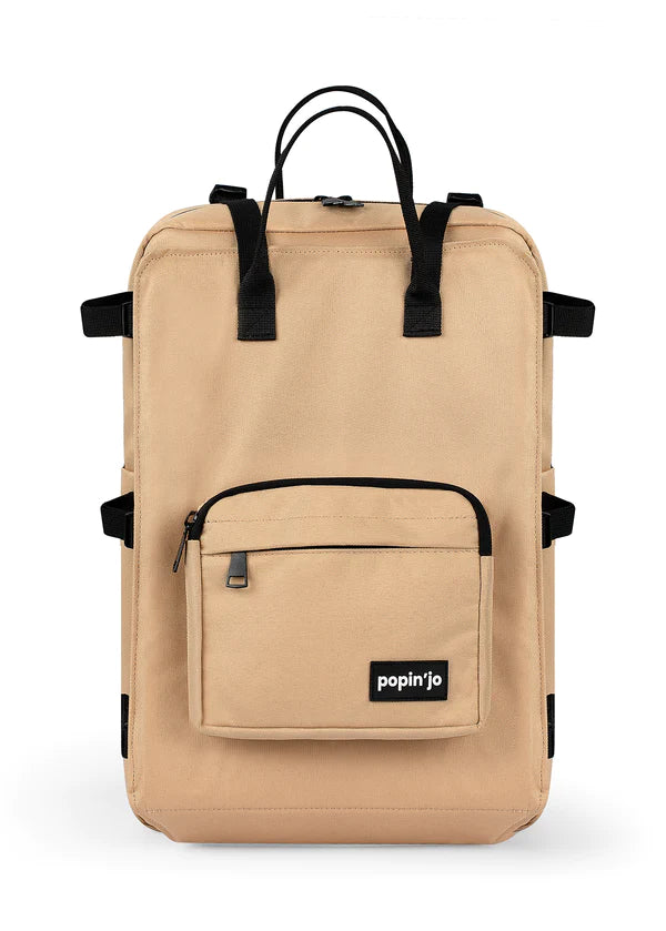 Poppin'Jo Big Jo' Roller Skate Backpack Beige Tan