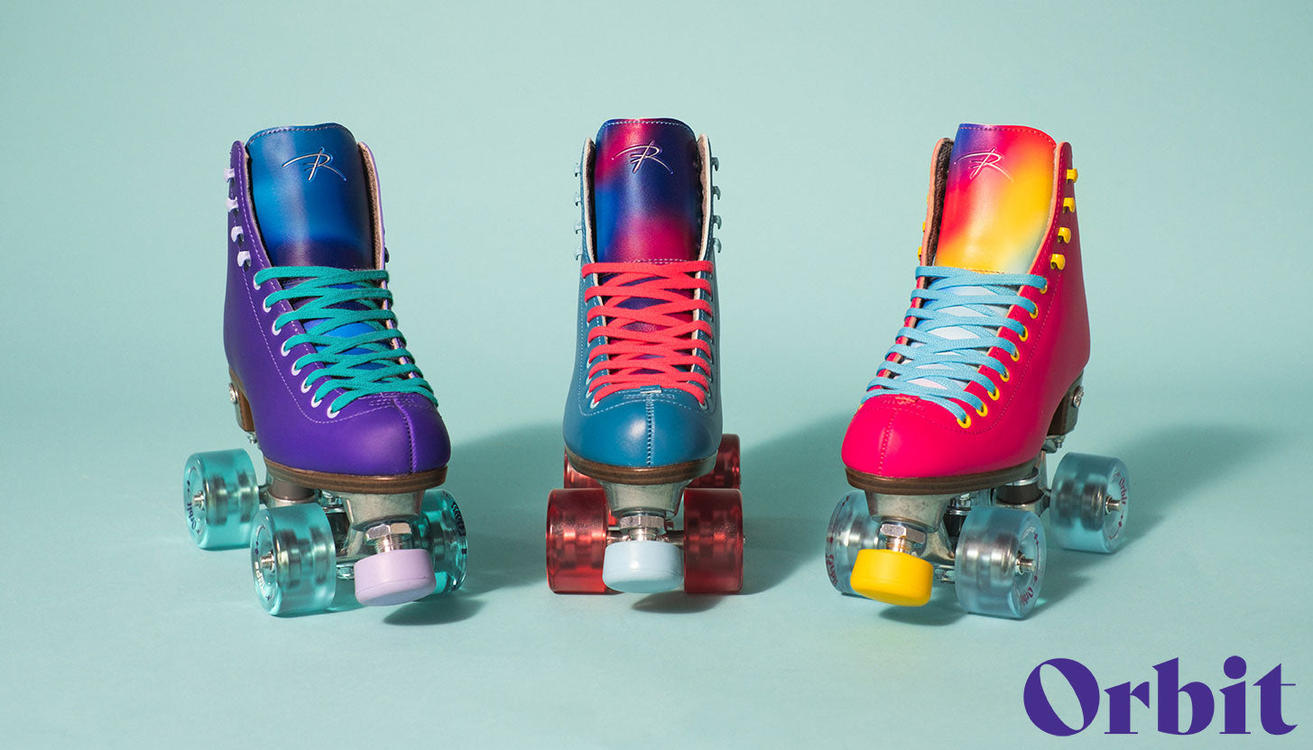 Riedell Orbit Roller Skates Ultraviolet Purple Lagoon Teal Orchid Pink