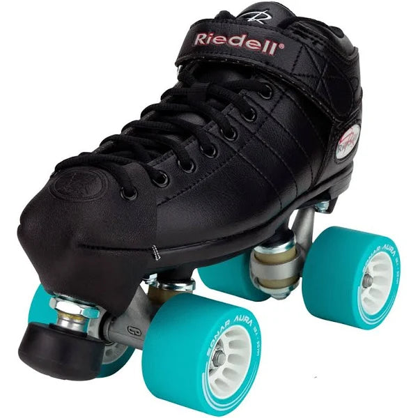 Riedell R3 Black Sonar Aura Wheels