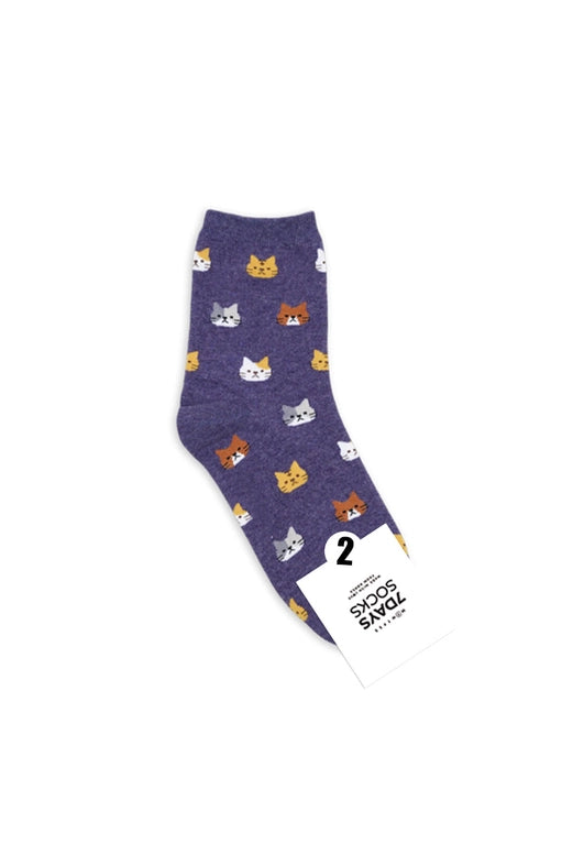 Roller Skate Socks Purple Cats