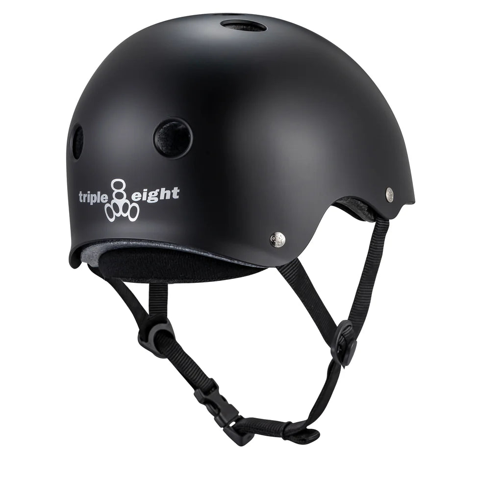 Triple Eight Matte Black Deep Cover Helmet