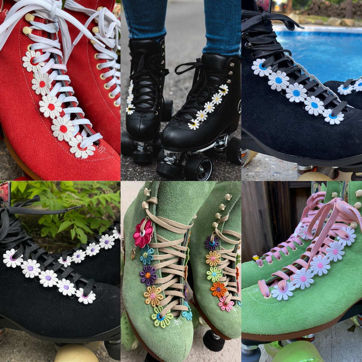 Embroidered Skate Lace Daisy Chains