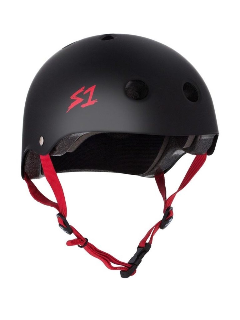 S1 Lifer Helmet - Matte Black w/ Coloured Strap