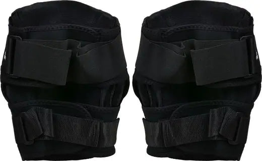 Introducing the Triple Eight - KP Pro Knee Pads in black by Sunshine Rollers. These knee pads come with adjustable straps and feature an impact-resistant cap, combined with EVA memory foam for exceptional protection during physical activities. They are robustly built with elastic and Velcro fastenings to ensure a secure fit.