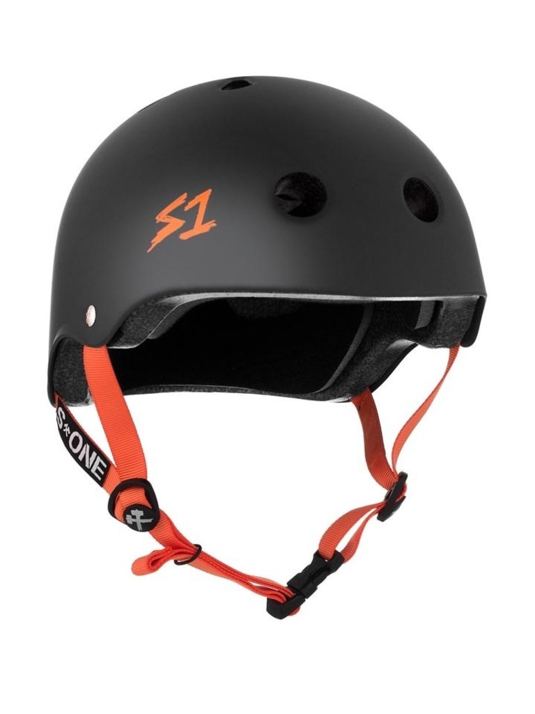 S1 Lifer Helmet - Matte Black w/ Coloured Strap