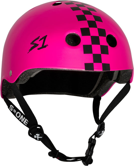 S1 - Lifer Helmet - Pink Gloss w/ Black Checkers