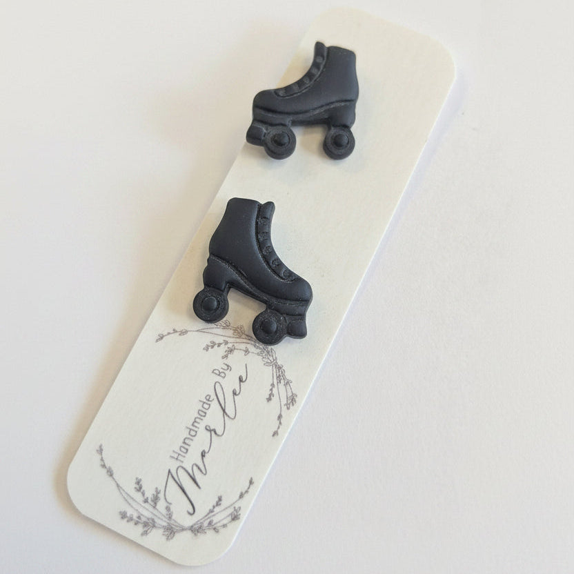 Earrings - Handmade Roller Skate Polymer Clay Earrings (Stud and Dangle)