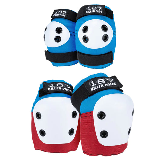 187 Killer Pads - KNEE & ELBOW PAD COMBO PACK - RED/WHITE/BLUE