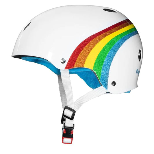 Triple Eight - White Rainbow (Dual Certified Sweat Saver Helmet)