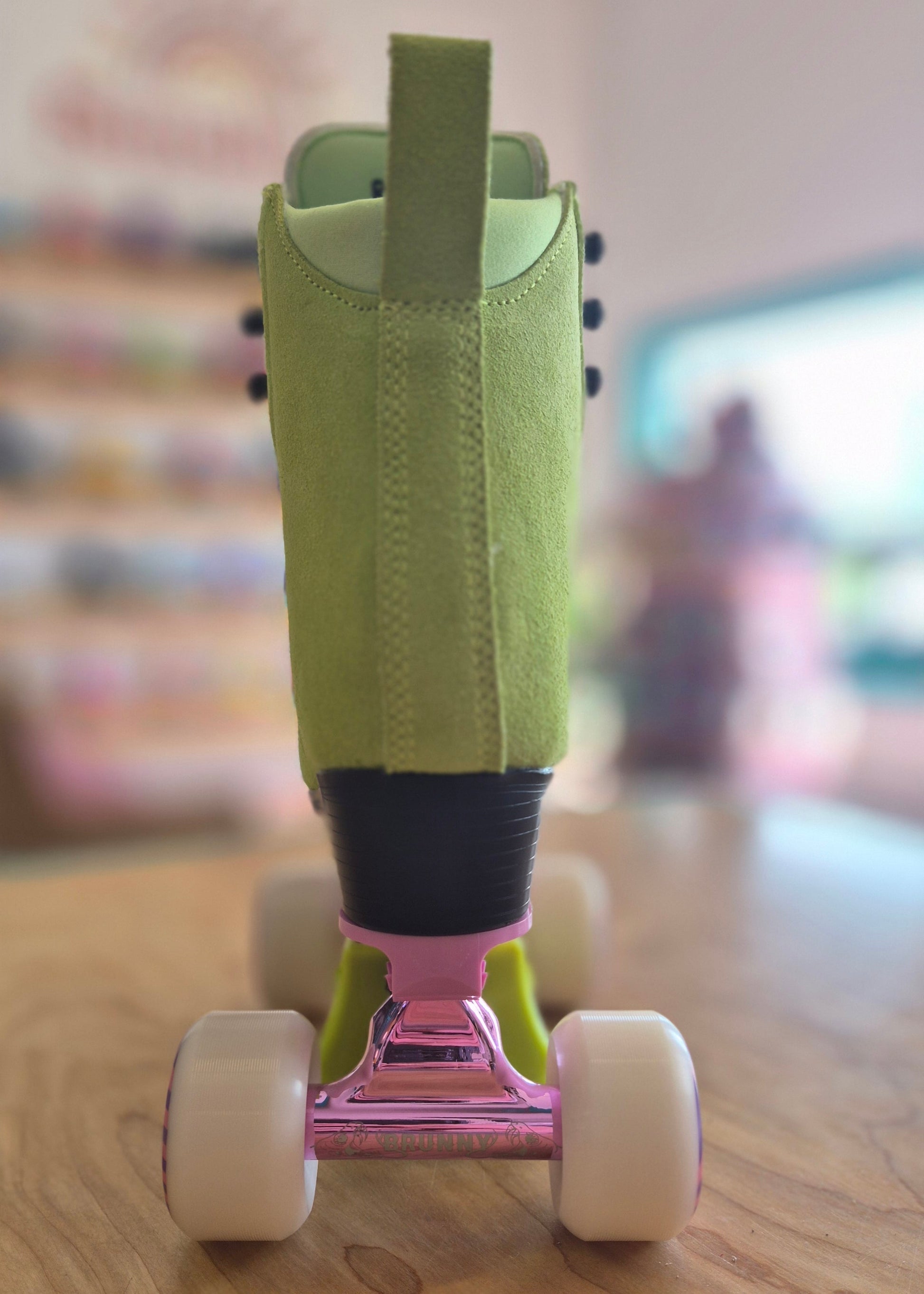 Chuffed-Green-Rib-Pro-Boots-Brunny-Dragon-Plate-Roller-Skates