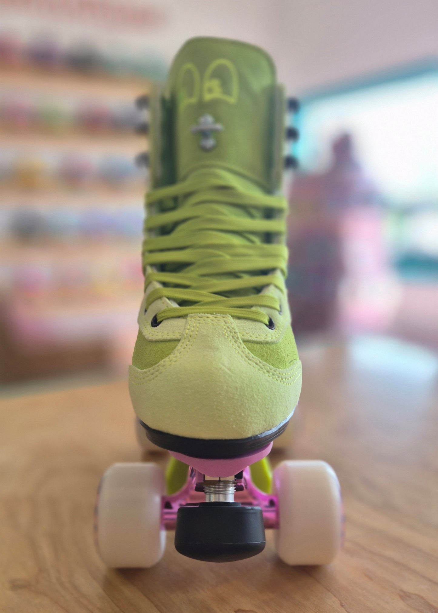 Chuffed-Green-Rib-Pro-Boots-Brunny-Dragon-Plate-Roller-Skates
