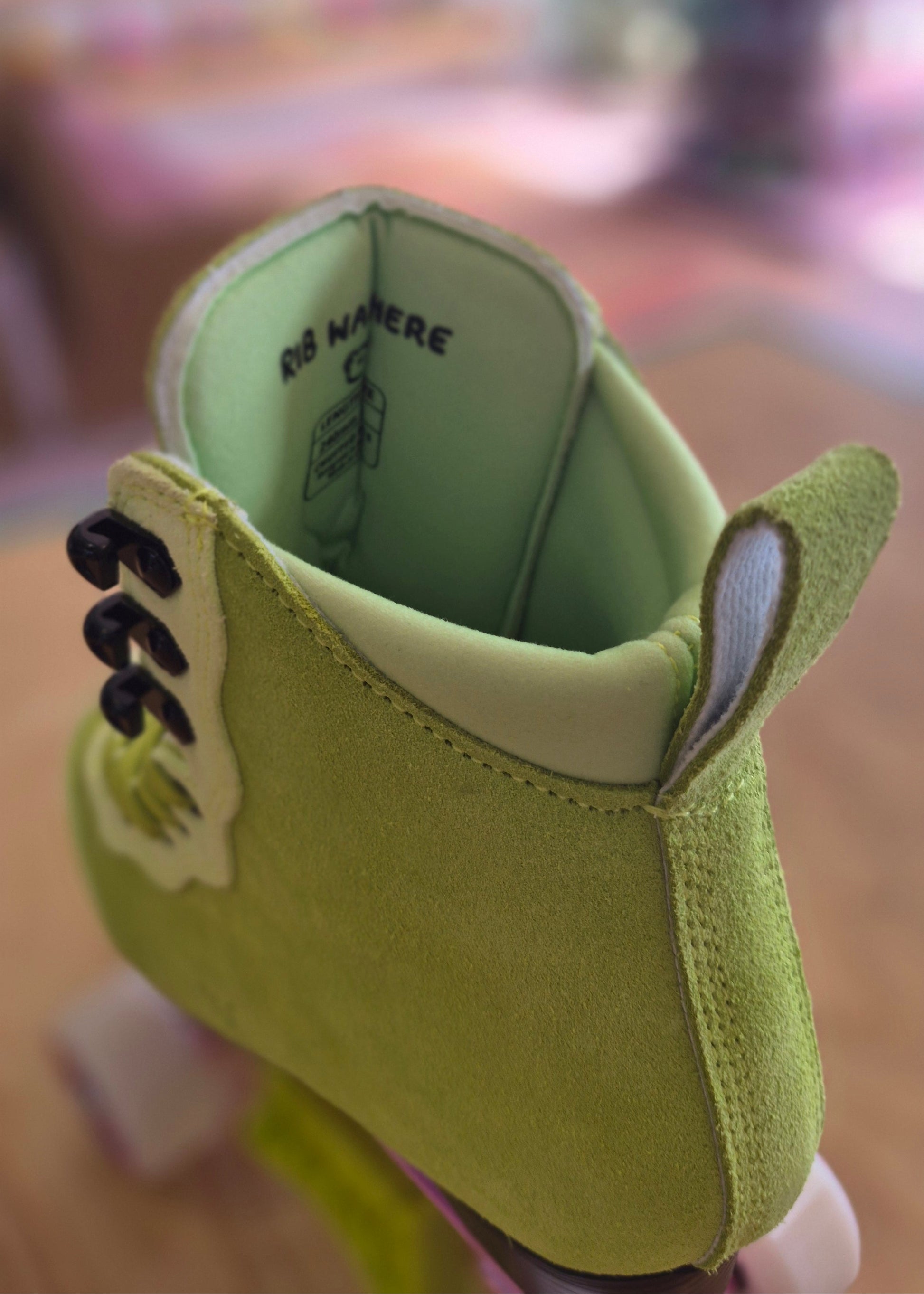 Chuffed-Green-Rib-Pro-Boots-Brunny-Dragon-Plate-Roller-Skates