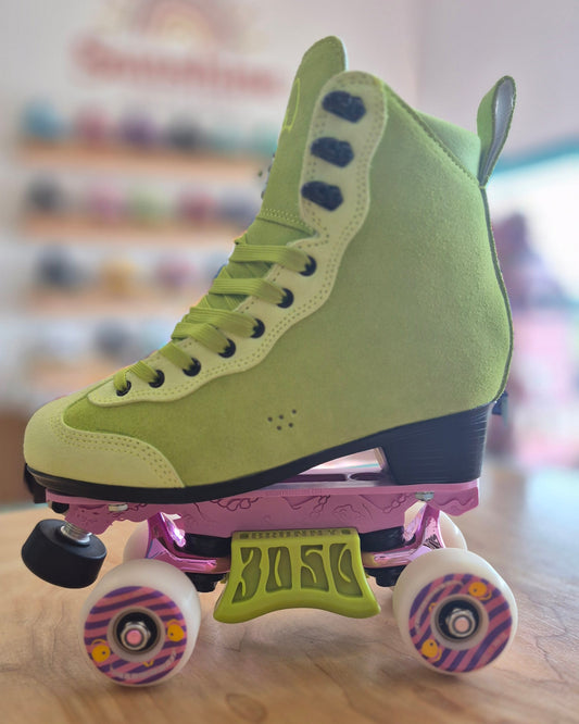 Chuffed-Green-Rib-Pro-Boots-Brunny-Dragon-Plate-Roller-Skates