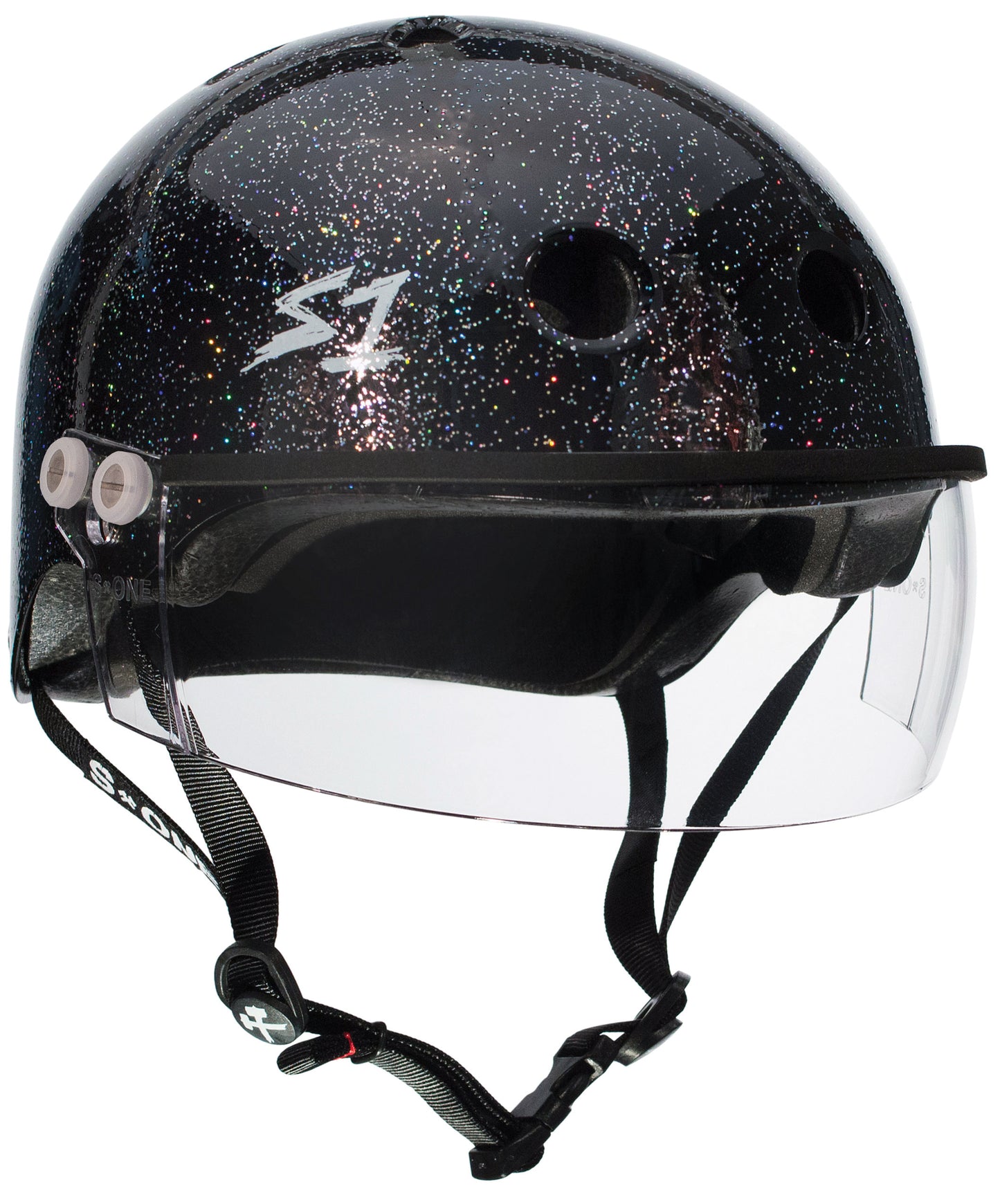 S1 - Lifer Helmet W/ Visor  - Black Gloss Glitter