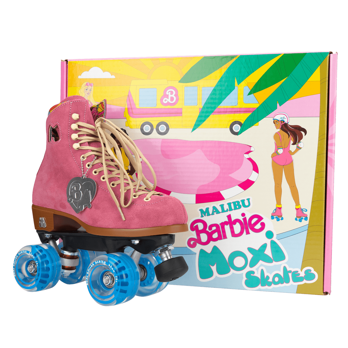 Moxi Malibu Barbie Roller Skates Strawberry Pink Full Set with Limited Edition Box