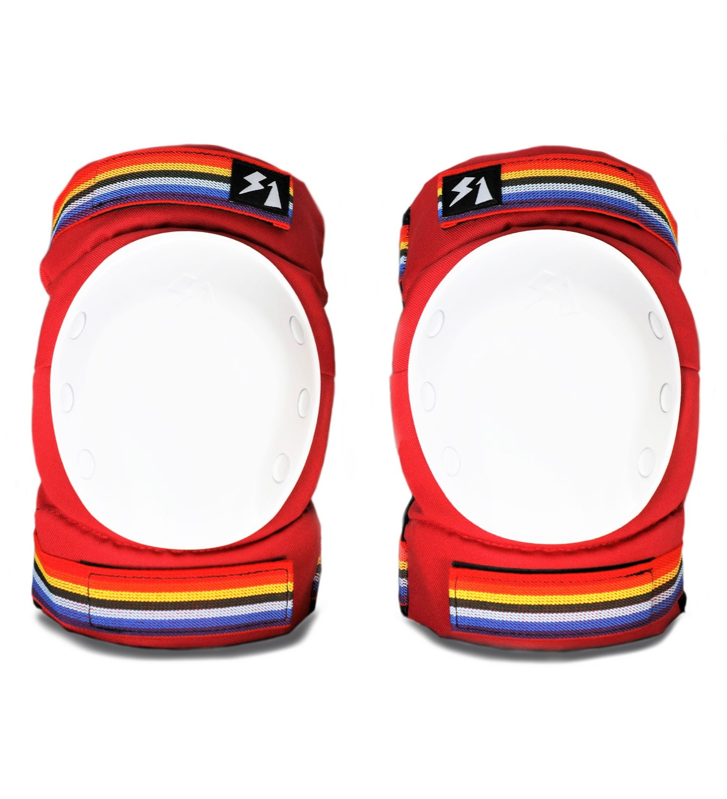 S1 - Park Knee & Elbow Pad Set, Red/Rainbow Retro
