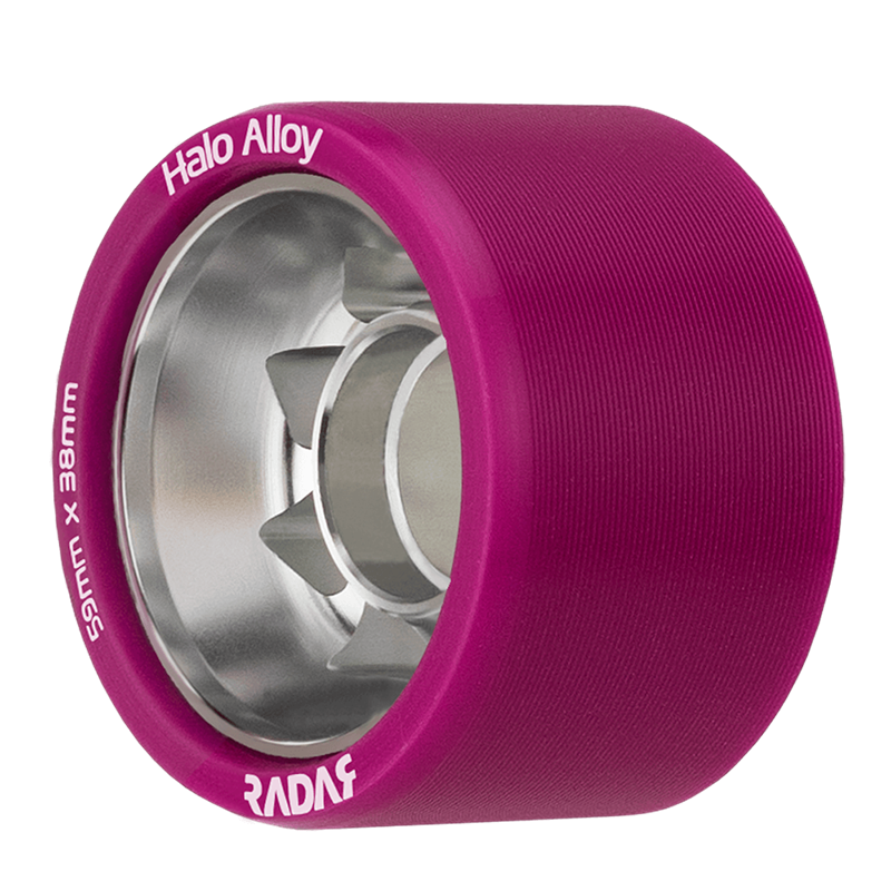 Riedell-Radar-Halo-Alloy-Roller-Skate-Wheel-Fuchsia-Pink-97A