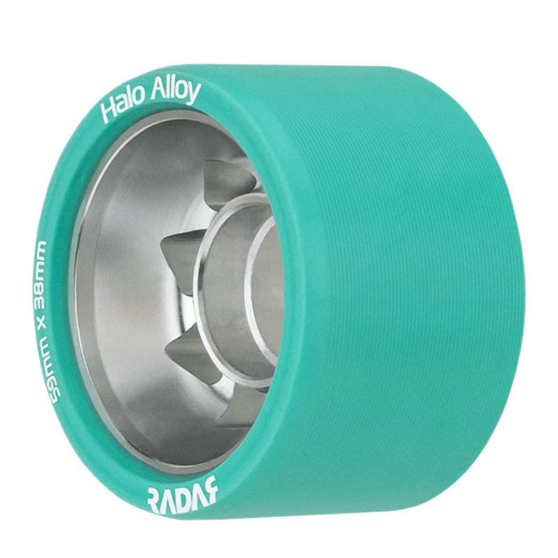 Riedell-Radar-Halo-Alloy-Roller-Skate-Wheel-Teal-95A