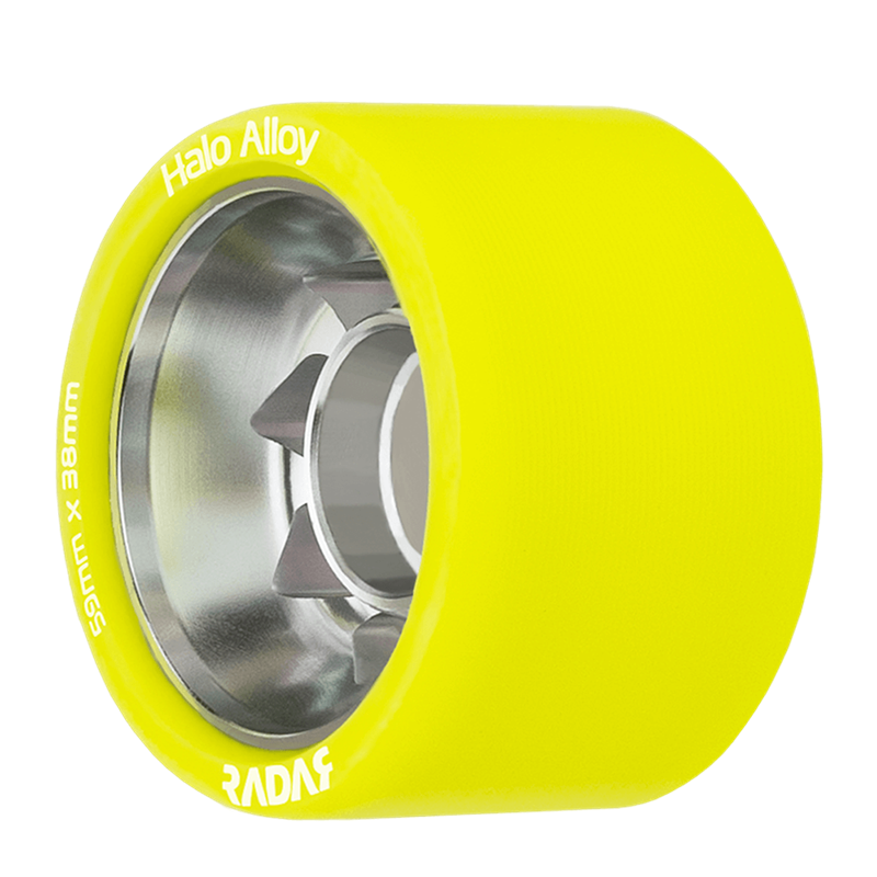 Riedell-Radar-Halo-Alloy-Roller-Skate-Wheel-Yellow-91A