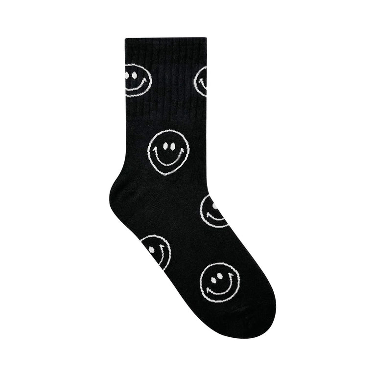 Roller Skate Socks Black Smiley