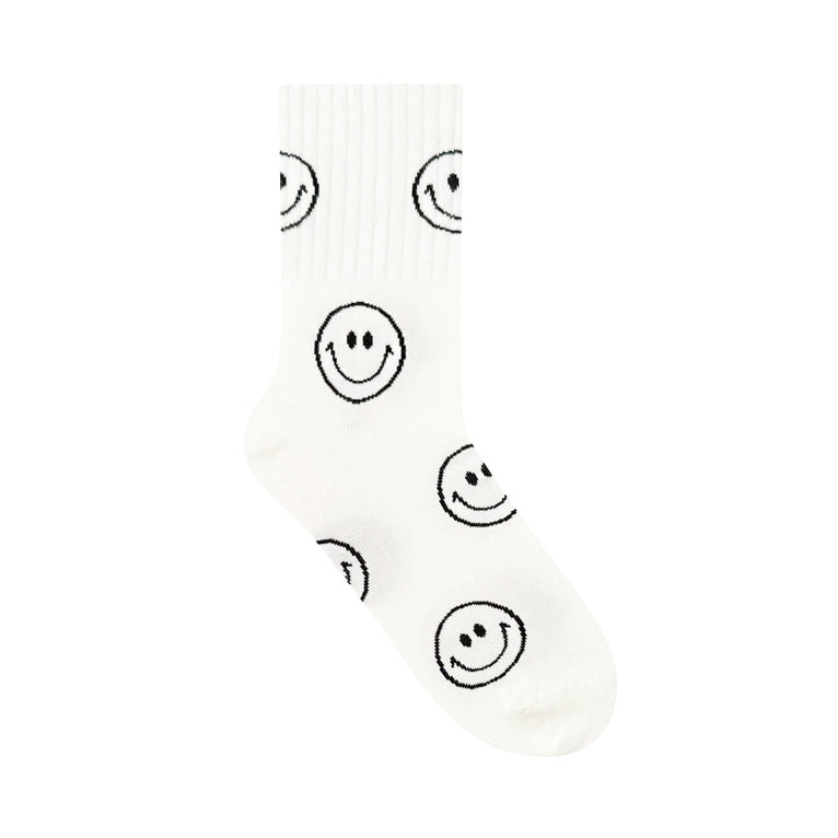 Roller Skate Socks White Smiley