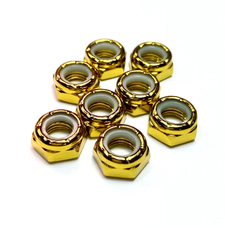 Rollerstuff-Bling-Tings-Coloured-8mm-Roller-Skate-Axle-Nuts-Gold
