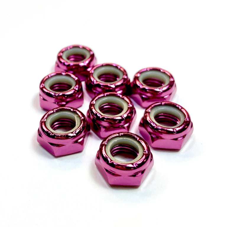 Rollerstuff-Bling-Tings-Coloured-8mm-Roller-Skate-Axle-Nuts-Pink