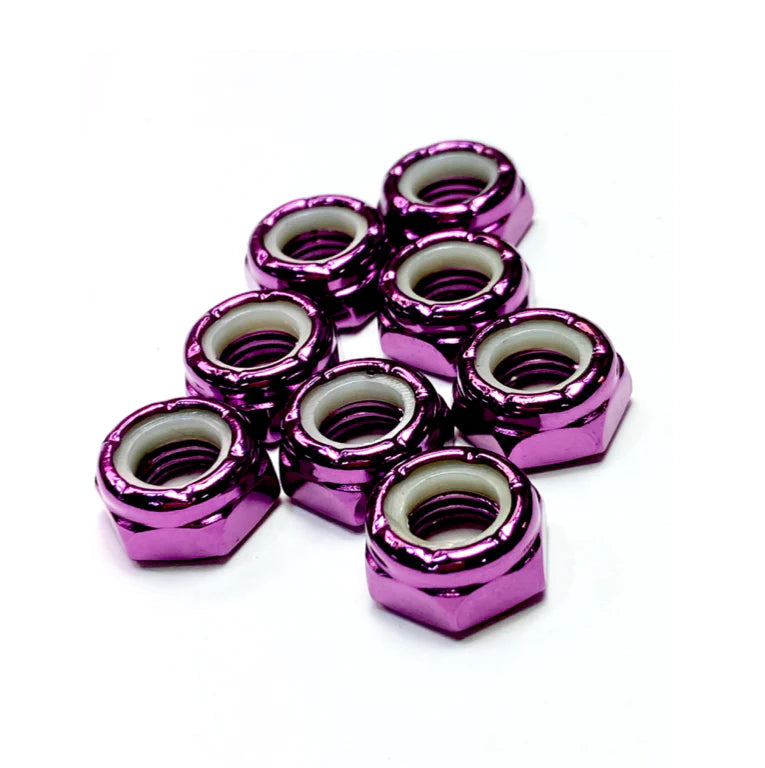 Rollerstuff-Bling-Tings-Coloured-8mm-Roller-Skate-Axle-Nuts-Purple