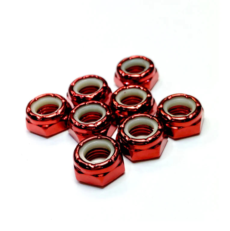 Rollerstuff-Bling-Tings-Coloured-8mm-Roller-Skate-Axle-Nuts-Red