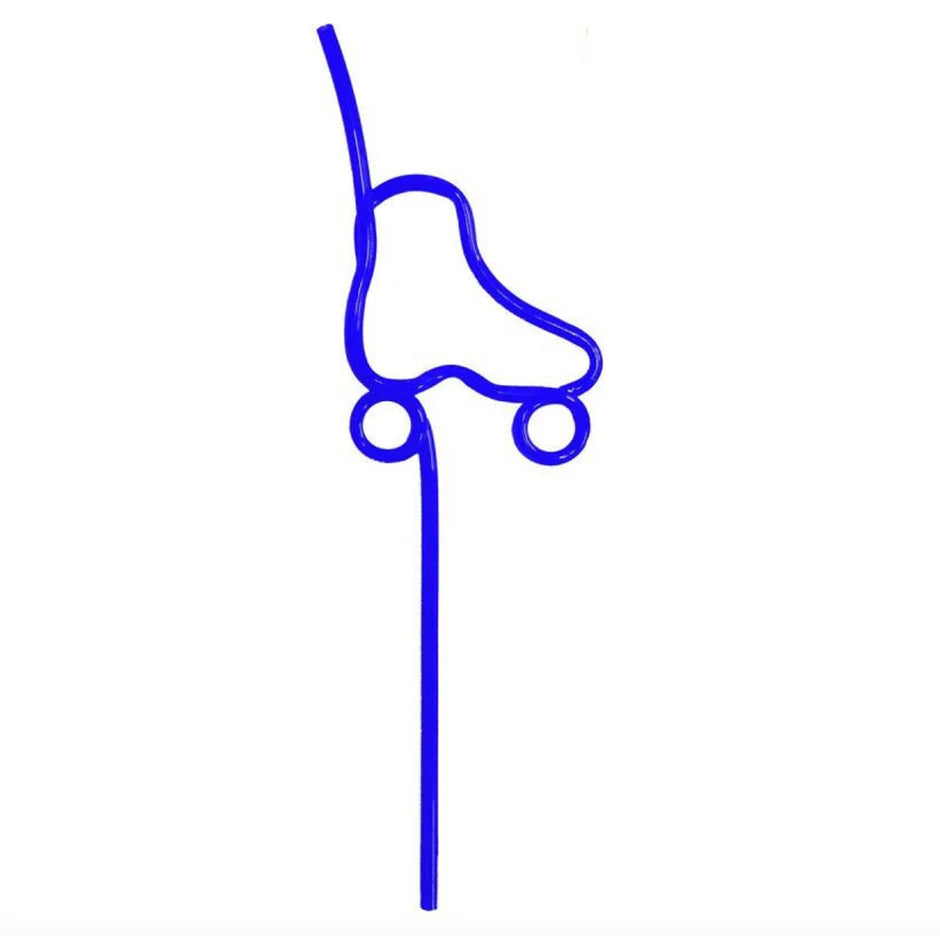 Rollerstuff-Crazy-Roller-Skate-Straws-Blue-Straw