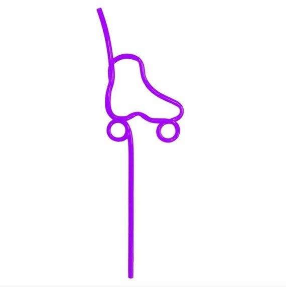 Rollerstuff-Crazy-Roller-Skate-Straws-Purple-Straw