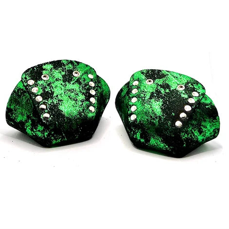 Rollerstuff-Roller-Skate-Toe-Caps-Green-Metallic-Splash
