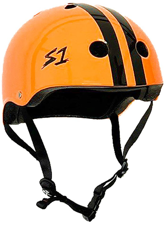 S1 - Lifer Helmet - Bright Orange Gloss w/ Black Stripes