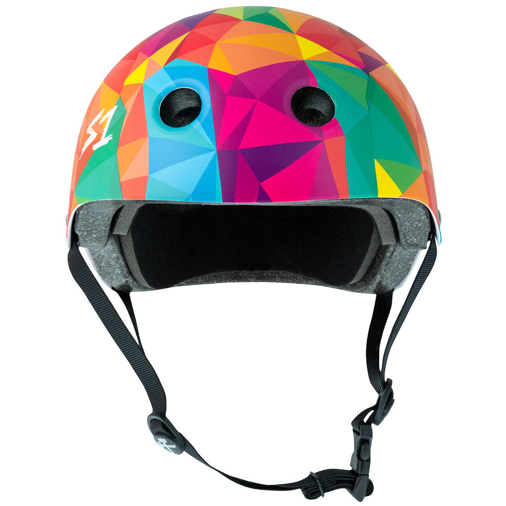 S1-Lifer-Roller-Skate-Helmet-Kaleidoscope-Colourful-Geometric-Pattern-Matte-Front