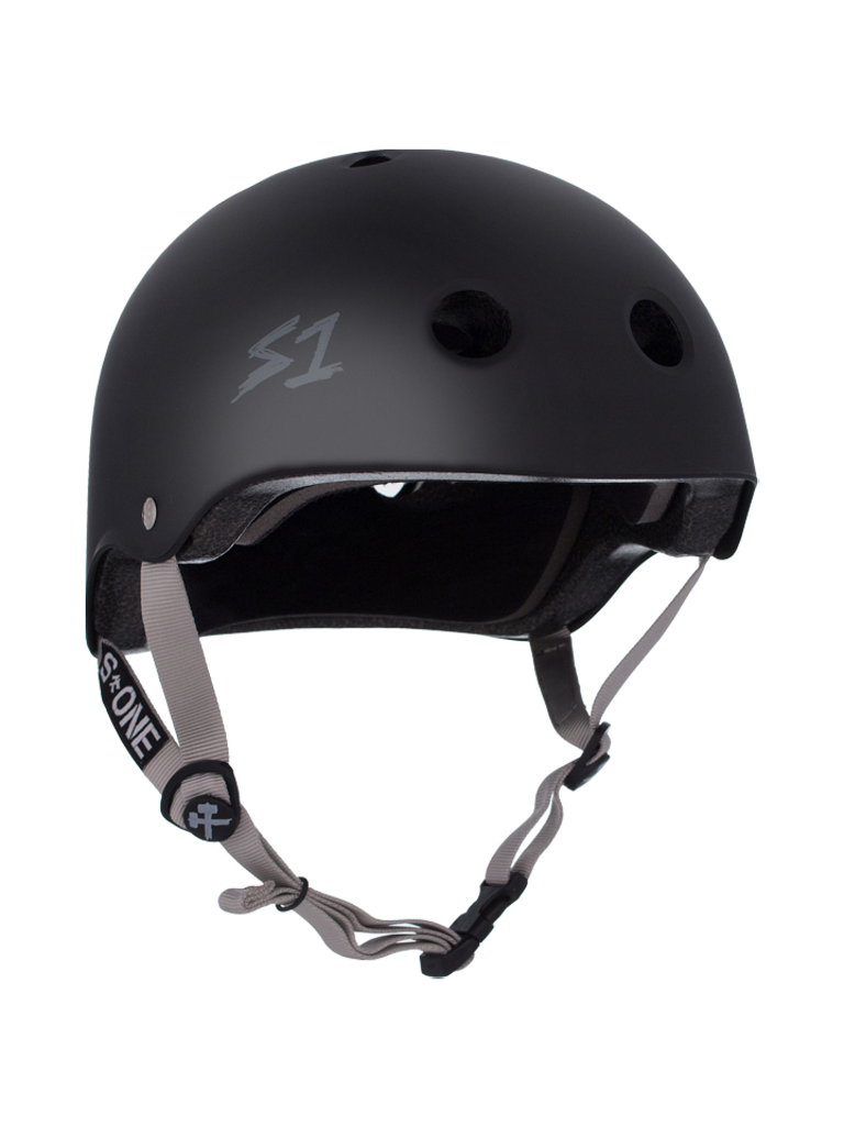 S1-Lifer-Roller-Skate-Helmet-Matte-Black-Gray-Strap
