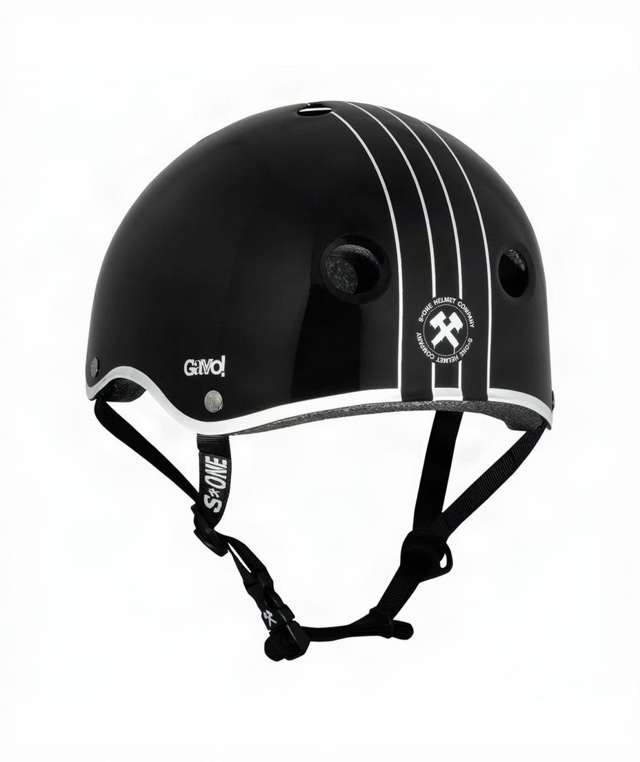 S1-Lifer-Roller-Skate-Skateboard-Helmet-Black-white-outline-GAVO-Collab-Gavin-Bottger-Side-View