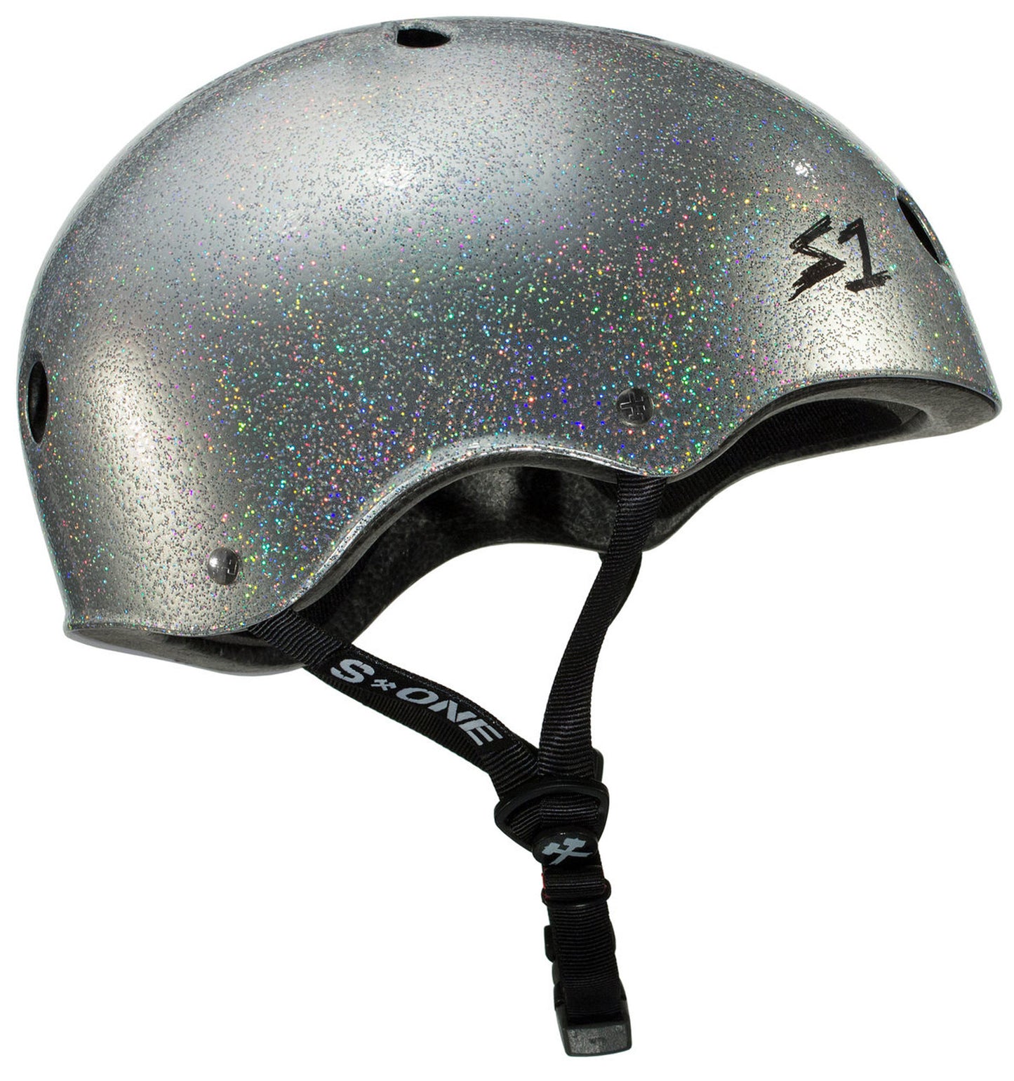 S1-Lifer-Skate-Helmet-Silver-Gloss-Glitter-Side