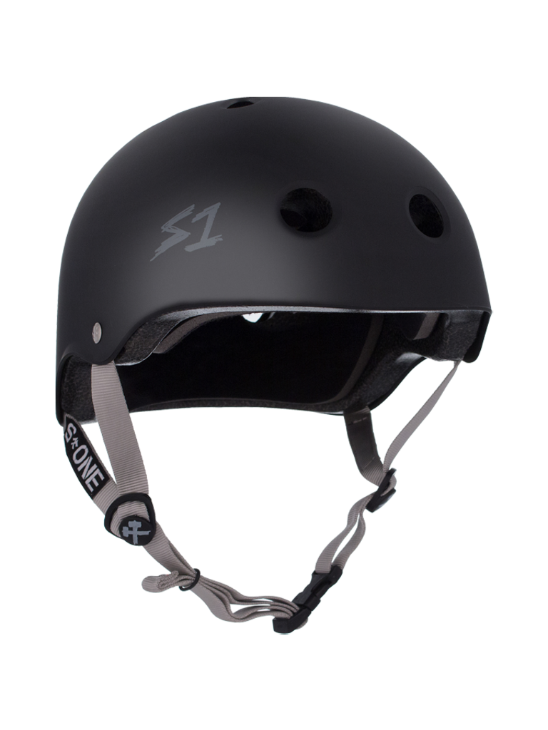 S1 Lifer Helmet - Matte Black w/ Coloured Strap
