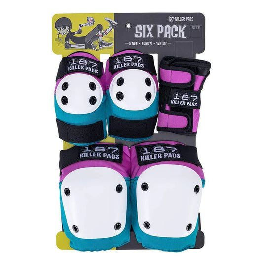 187 Killer Pads Adult 6 Piece Combo Pack Pink Teal
