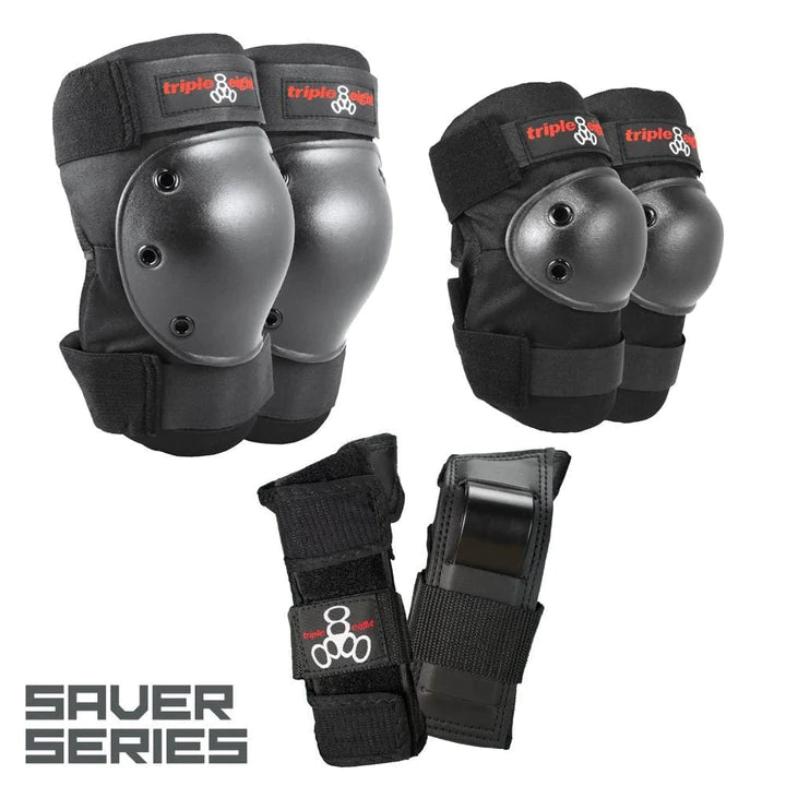 Triple Eight Protective Pads Saver Series 6 Pack Black