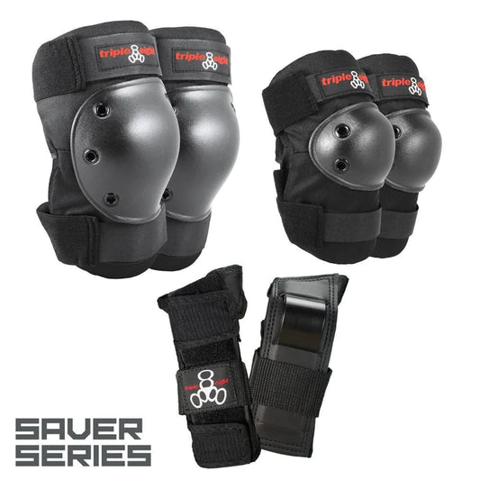 Triple Eight Protective Pads Saver Series 6 Pack Black